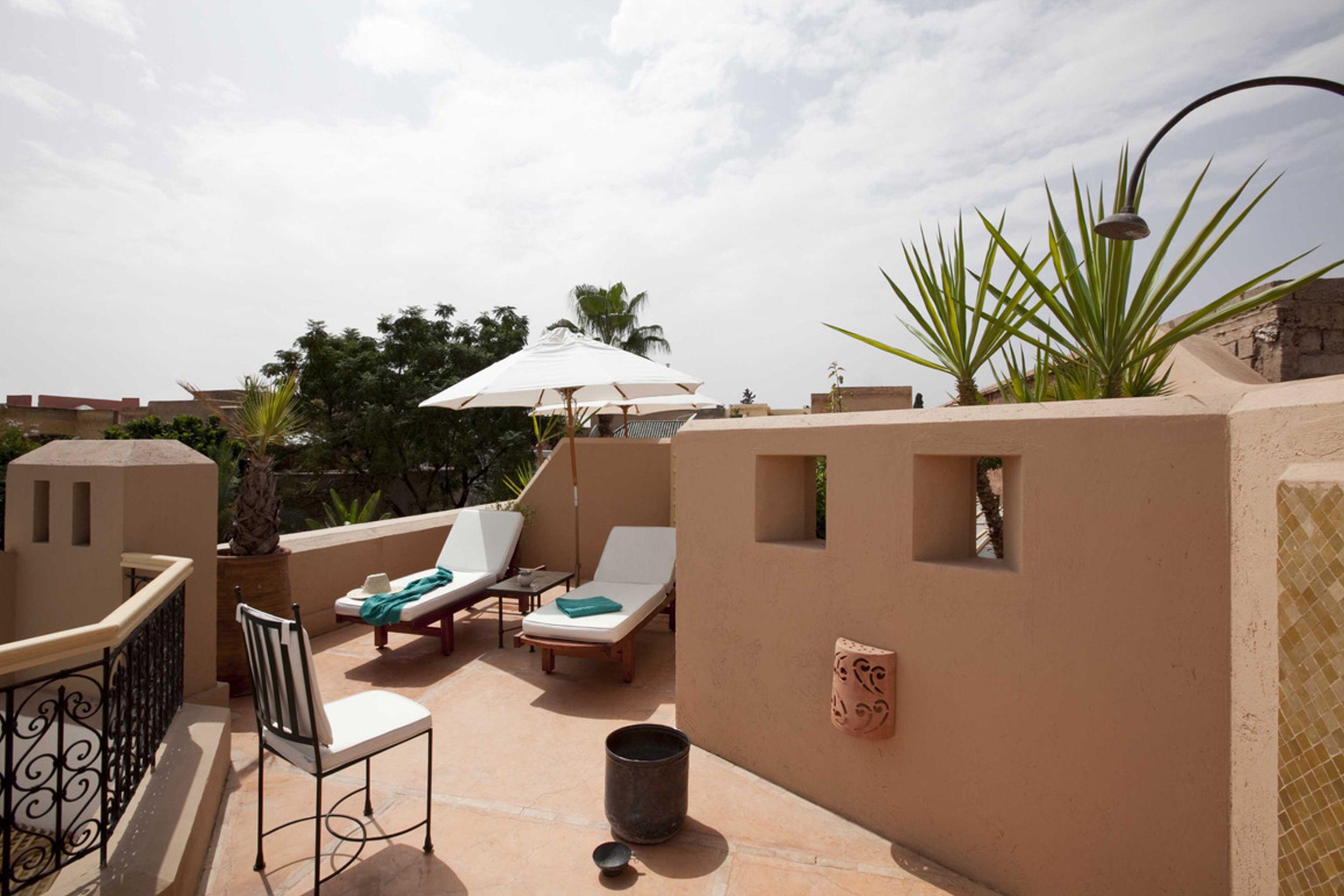Les Jardins De La Medina Hotel Marrakesh Exterior foto Roof terrace