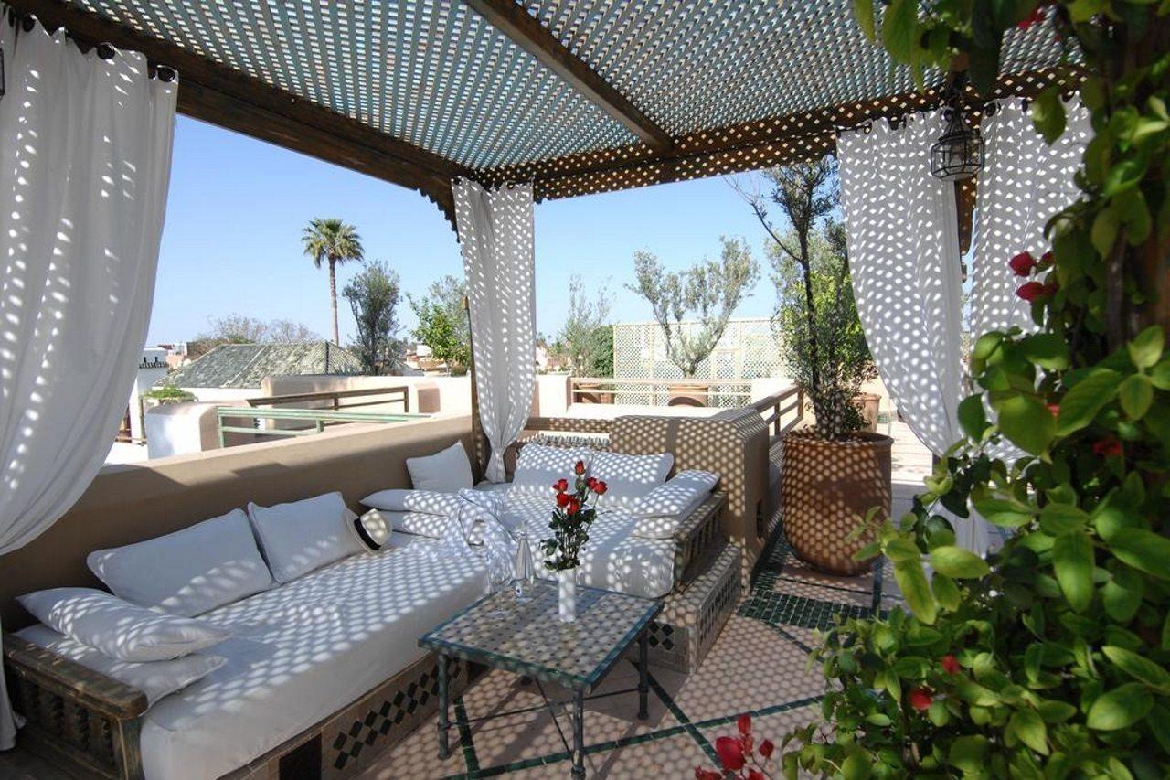 Les Jardins De La Medina Hotel Marrakesh Exterior foto Roof terrace of a riad in Marrakech